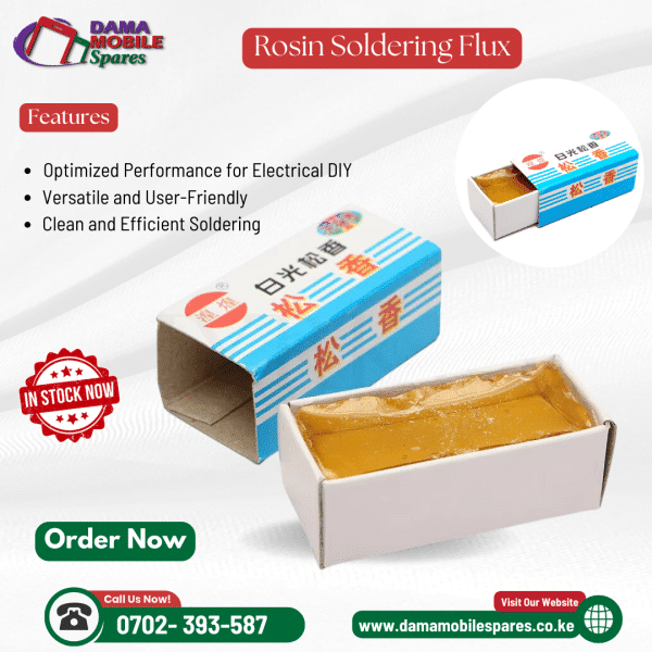 Get this Rosin Soldering Flux at The Best Wholesale Prices in Nairobi which improves wetting, allowing molten solder to flow more easily over the surfaces.