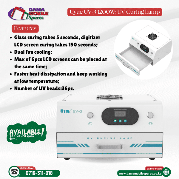 Get this UYUE UV-3 (Uv Curing Lamp) for Mobile Phone LCD OCA/ Digitizer curing after Separation/ Lamination at the Best Wholesale Price in Nairobi.