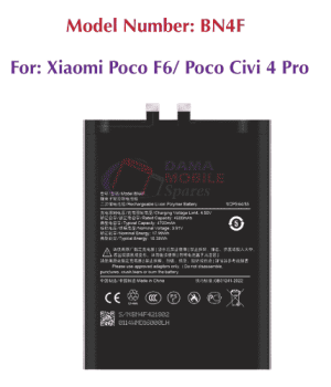 Original Replacement Battery for Xiaomi POCO F6 / Poco CIVI 4 PRO [Model: BN4F]
